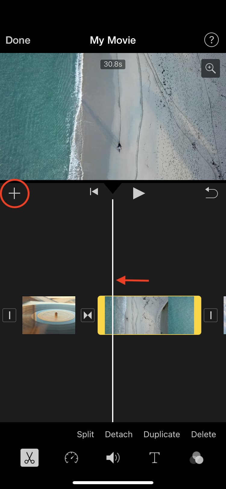 Aggiungi un'immagine o un video per Picture in Picture in iPhone iMovie