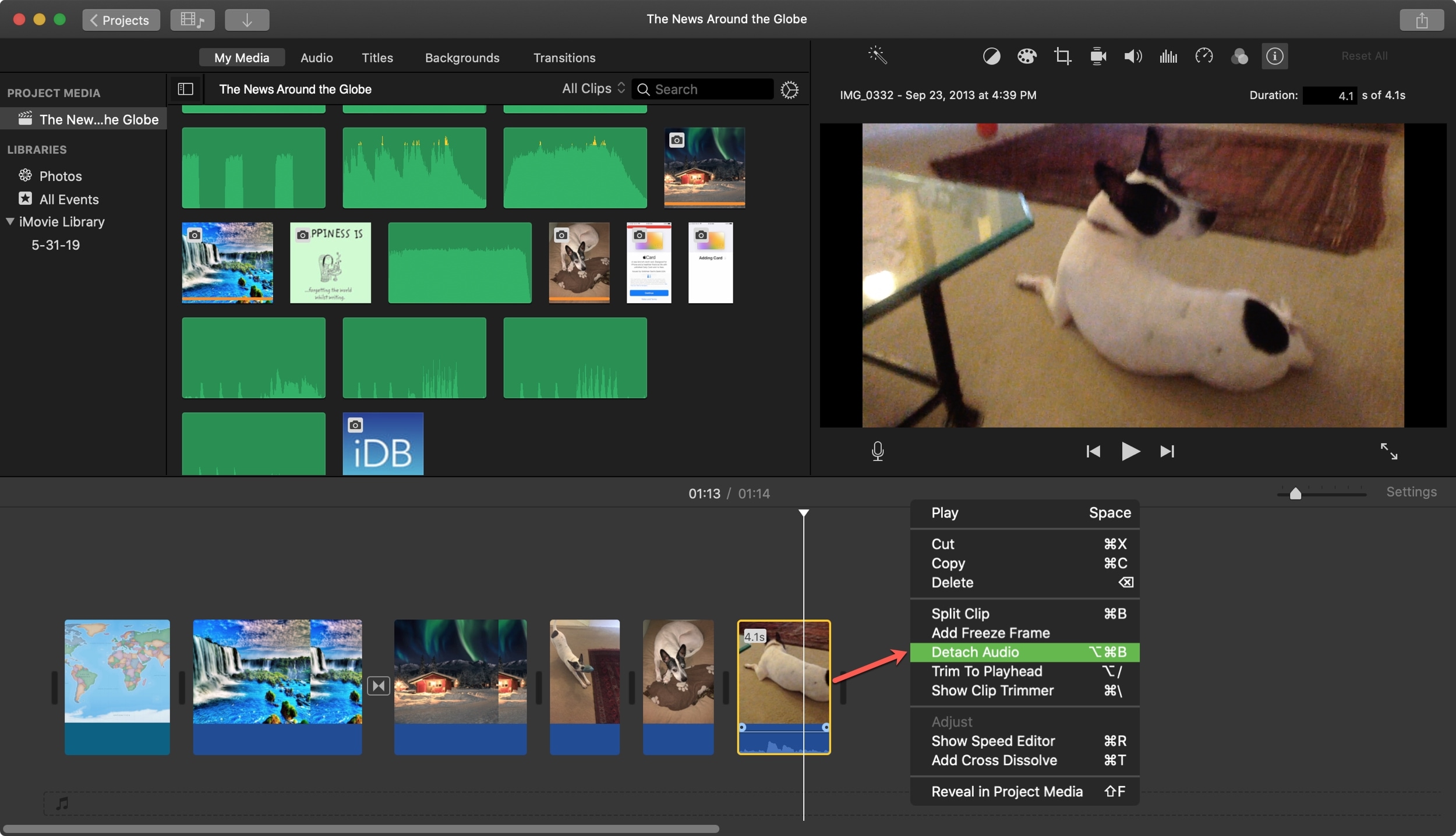 Scollega Audio iMovie Mac