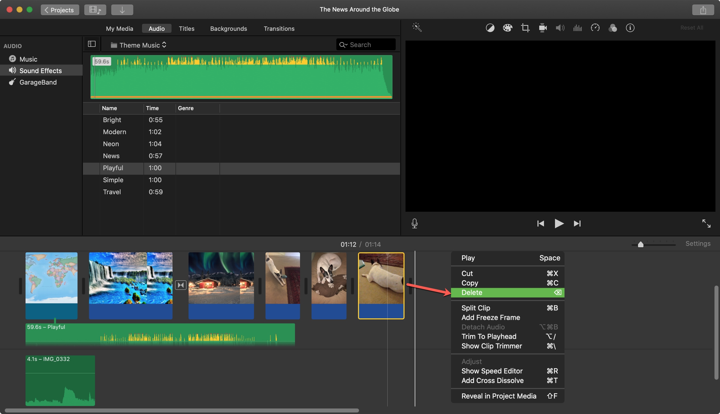 Elimina Video iMovie Mac