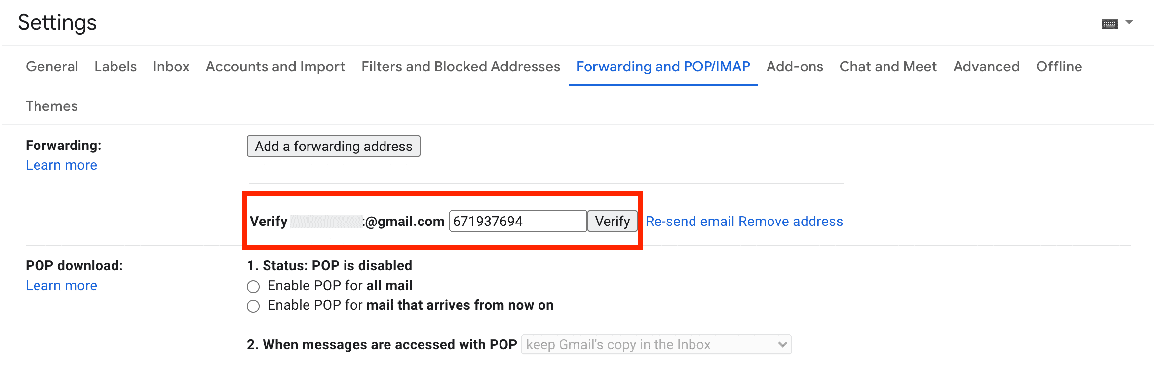 Verifica l'indirizzo di inoltro in Gmail