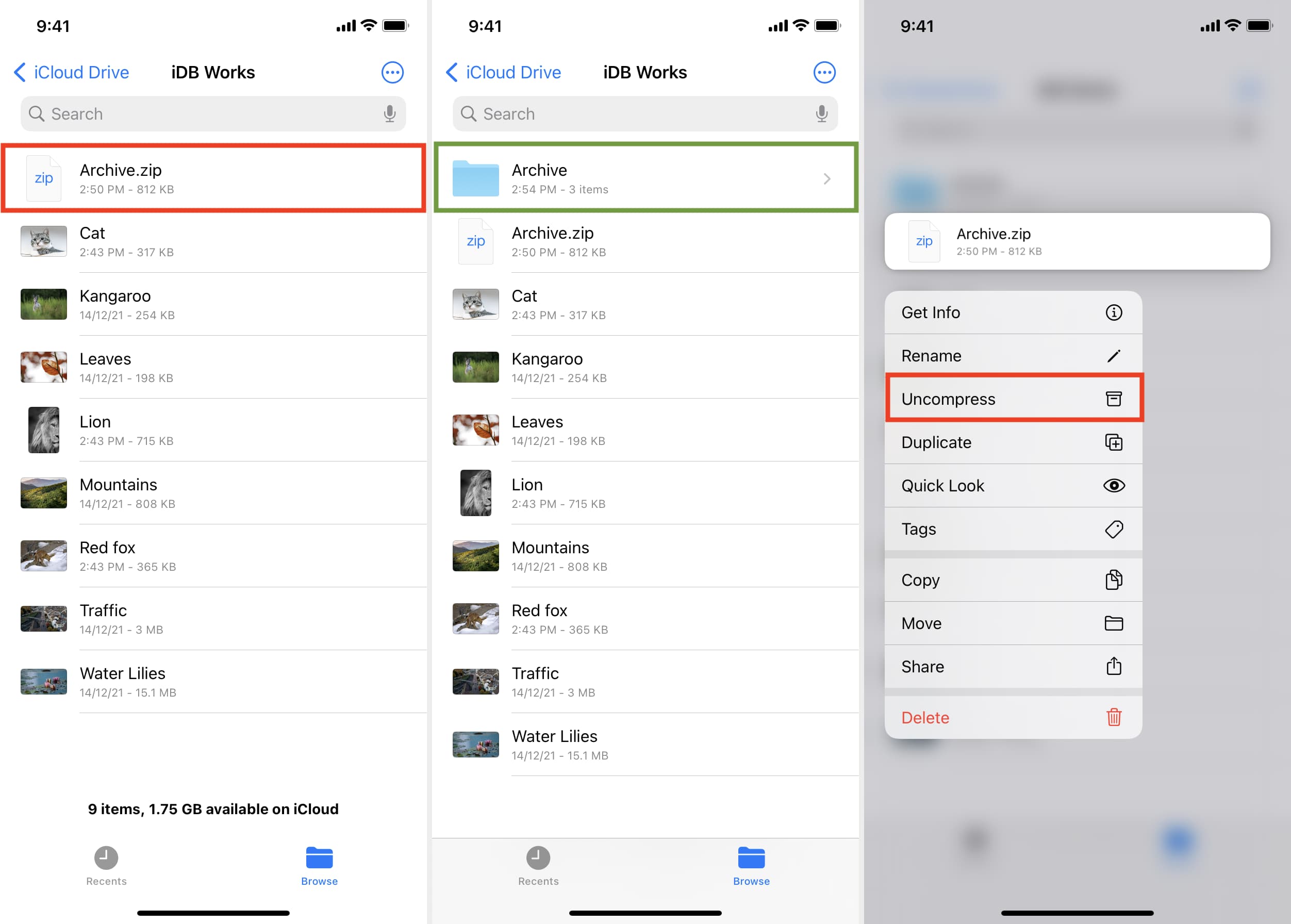 Apri il file ZIP su iPhone