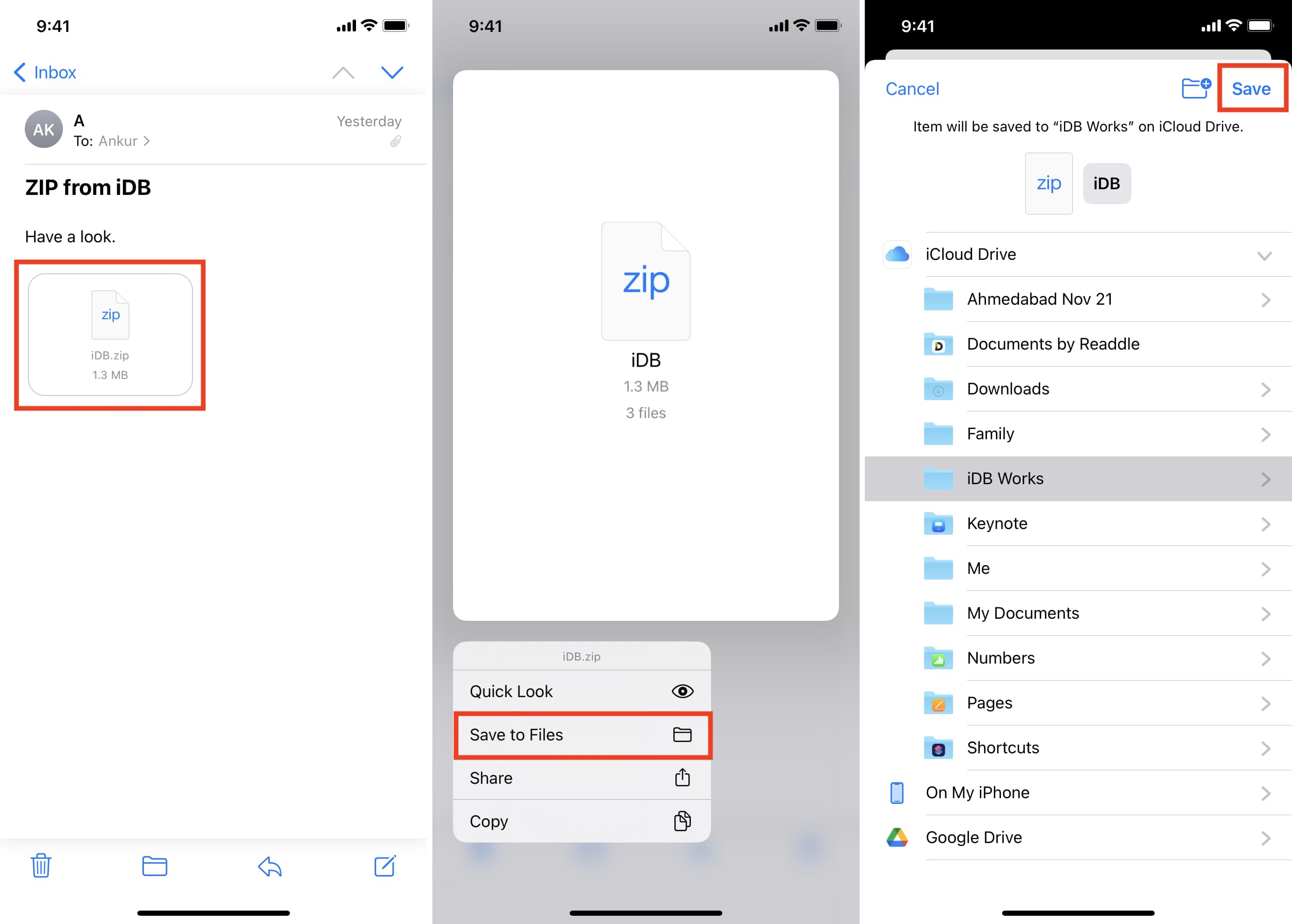 Apri ZIP dall'e-mail su iPhone