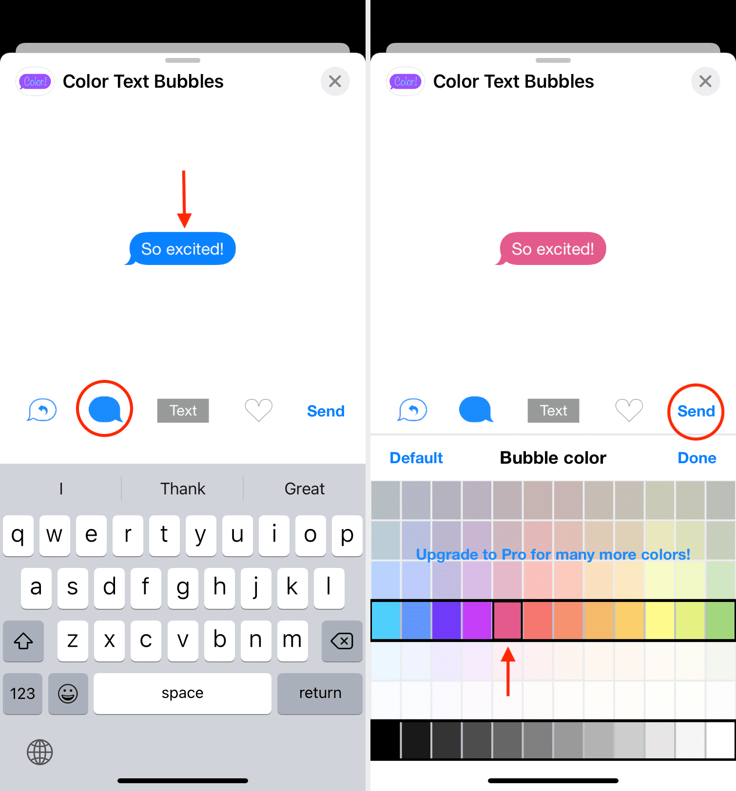 Scegli il colore della bolla della chat di iMessage su iPhone