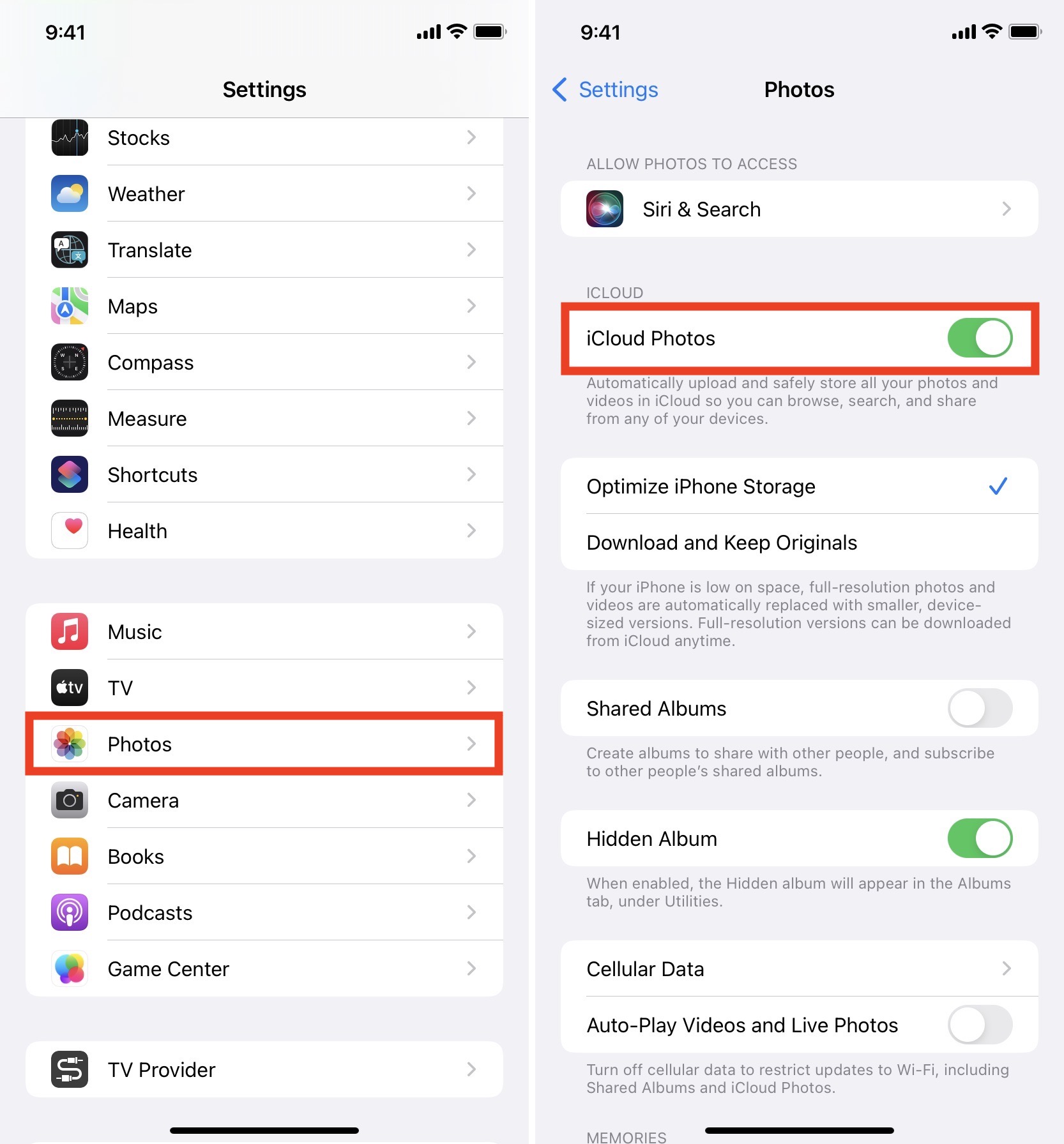 Abilita Foto di iCloud su iPhone per sincronizzare le immagini