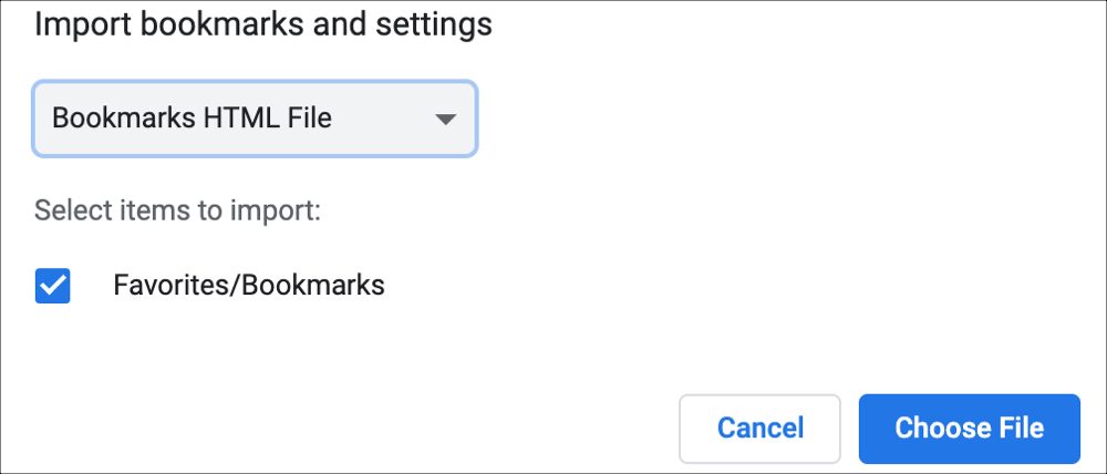 Importazione di Chrome da file
