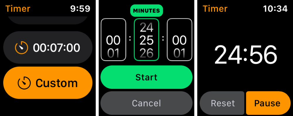 Imposta il timer della tecnica Pomodoro su Apple Watch