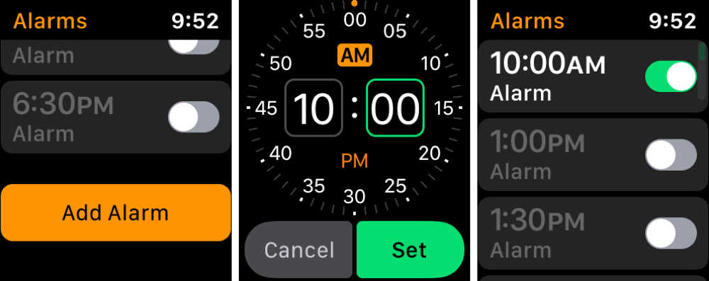 Aggiungi l'app di allarme su Apple Watch