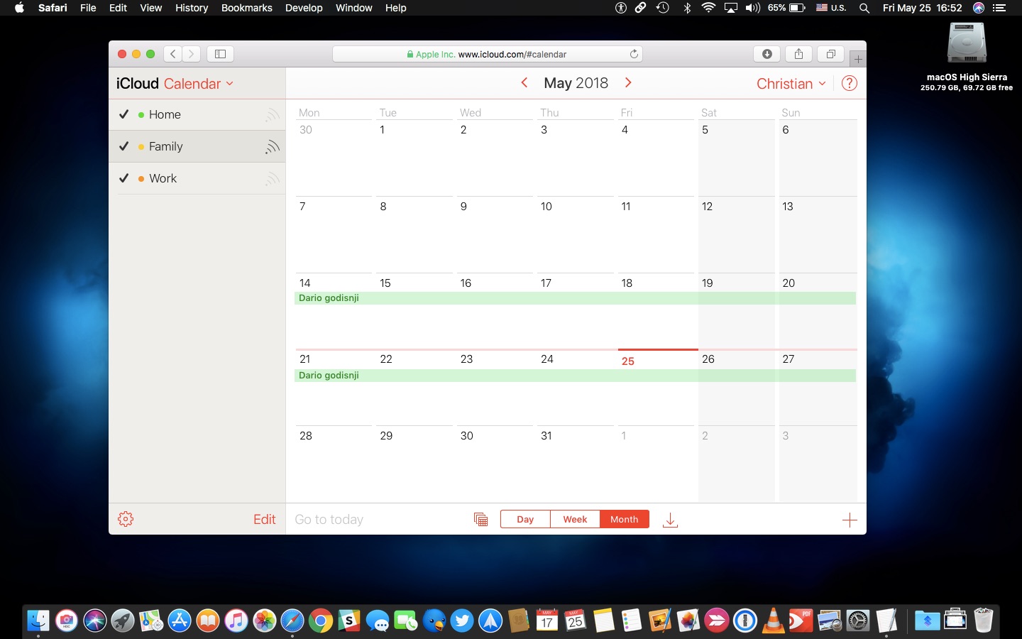 Calendario Apple per Mac