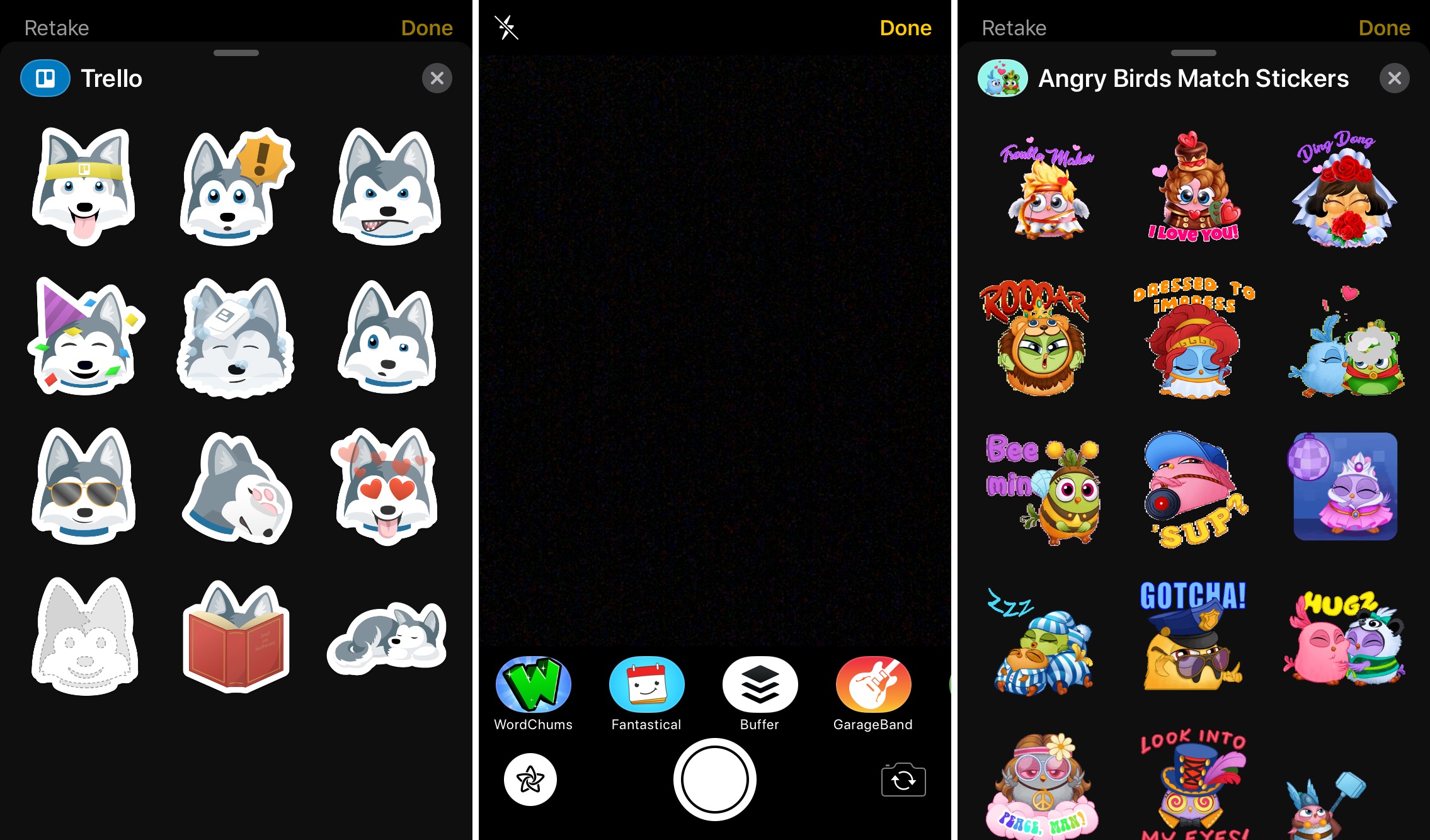 Schermate degli adesivi iMessage