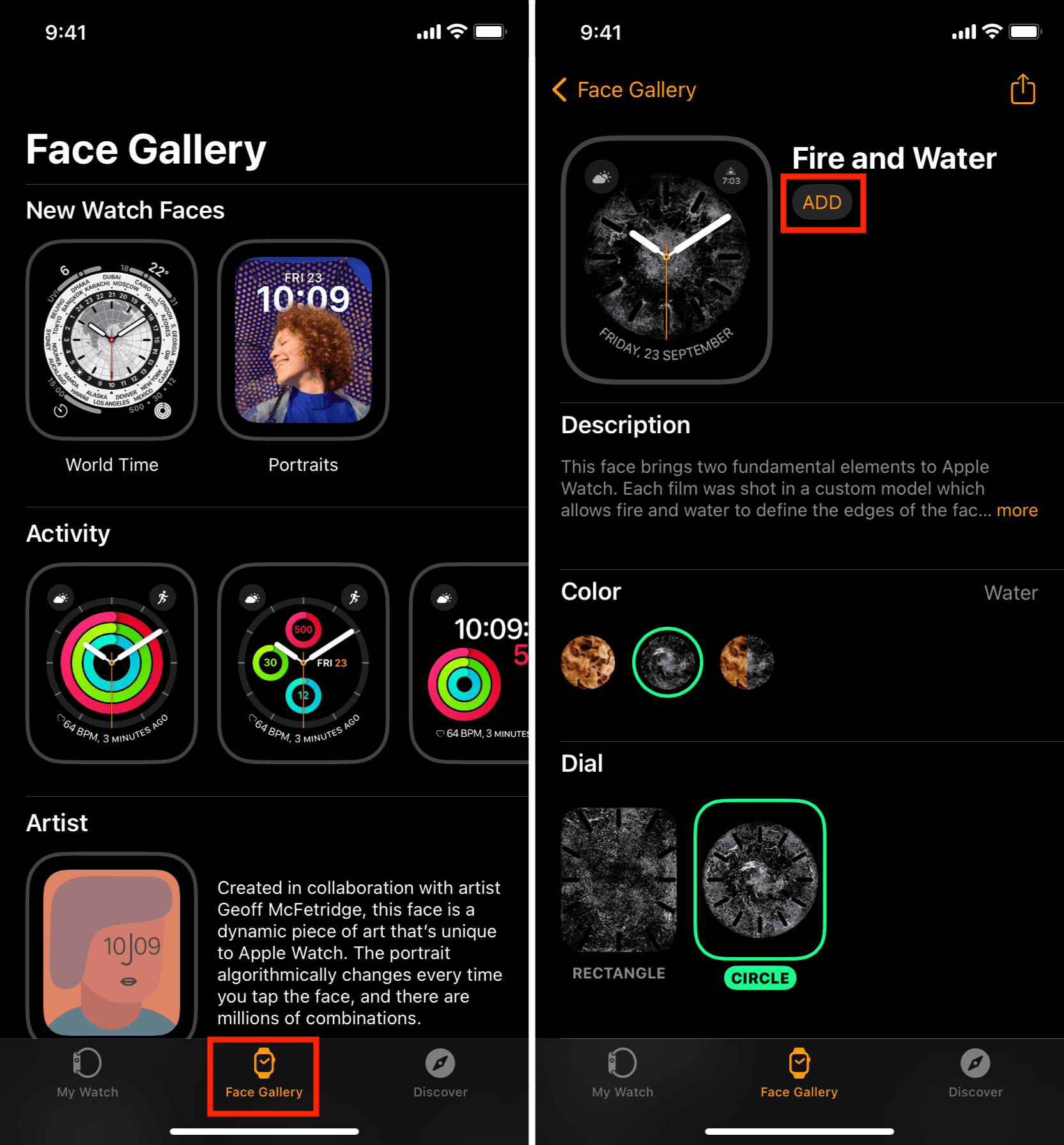 Aggiungi un nuovo quadrante utilizzando l'app iPhone Watch