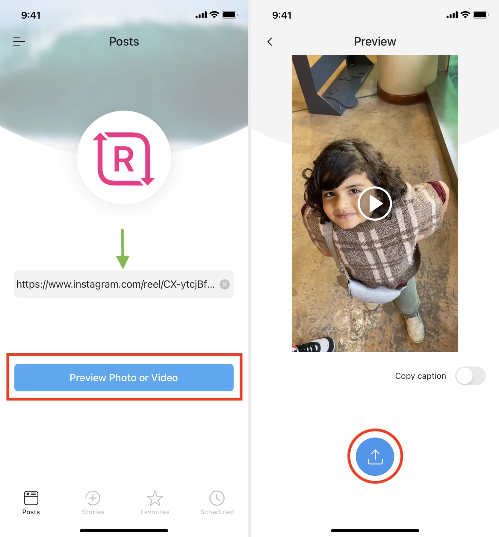 Visualizza l'anteprima di Instagram Reel prima di scaricarlo