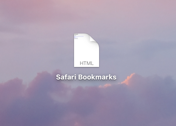 Segnalibri di Safari con file HTML