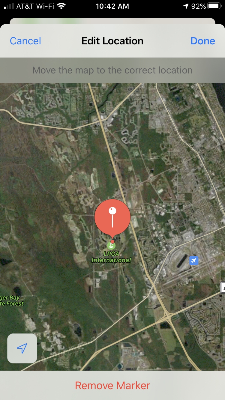 Mappe Modifica posizione contrassegnata iPhone