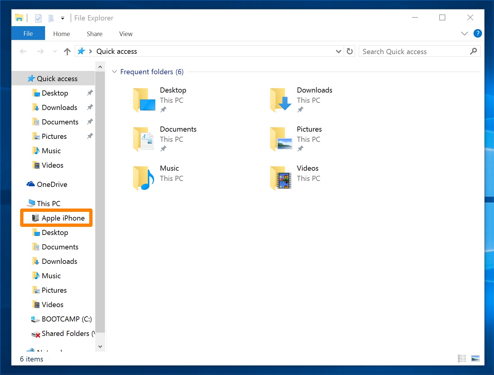 Barra laterale di Windows dell'iPhone di Apple