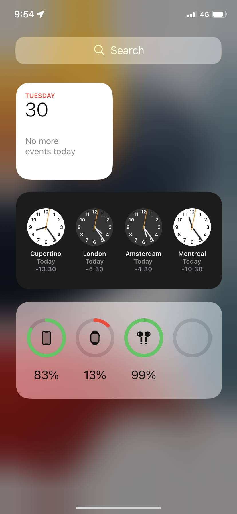Widget Batterie nella vista Oggi di iPhone