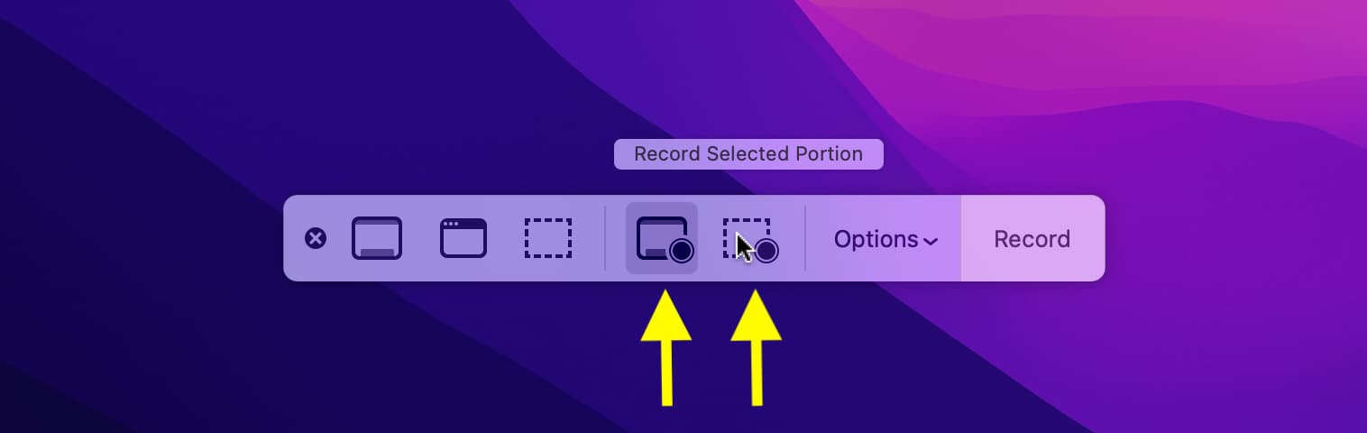 Registra schermo intero o selezionato su Mac