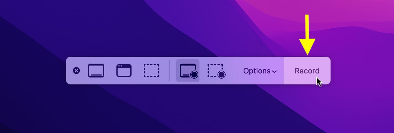 Avvia la registrazione dello schermo su Mac