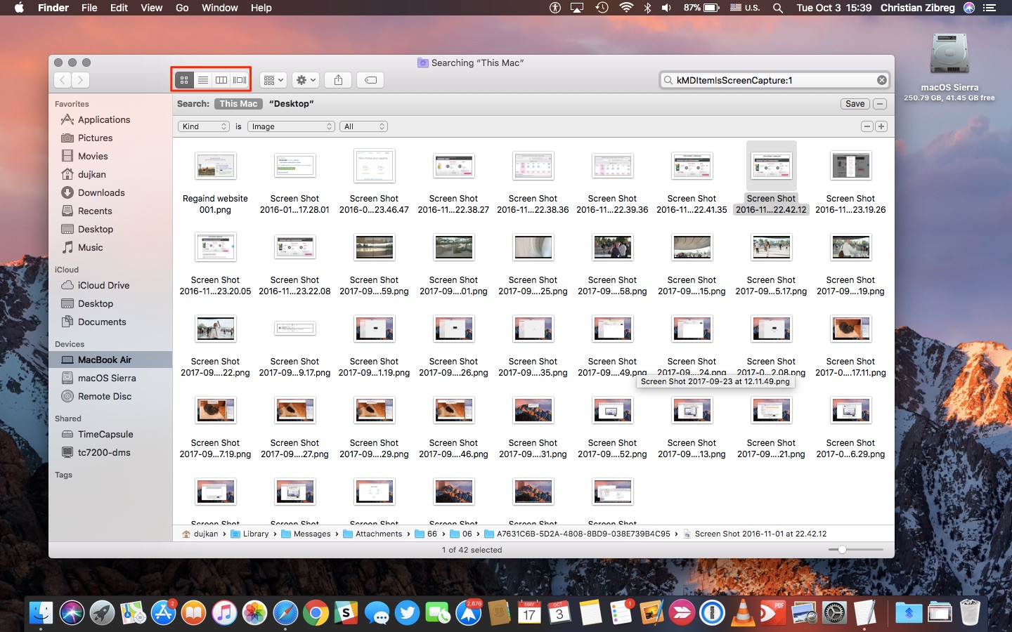 come trovare screenshot su mac con finder