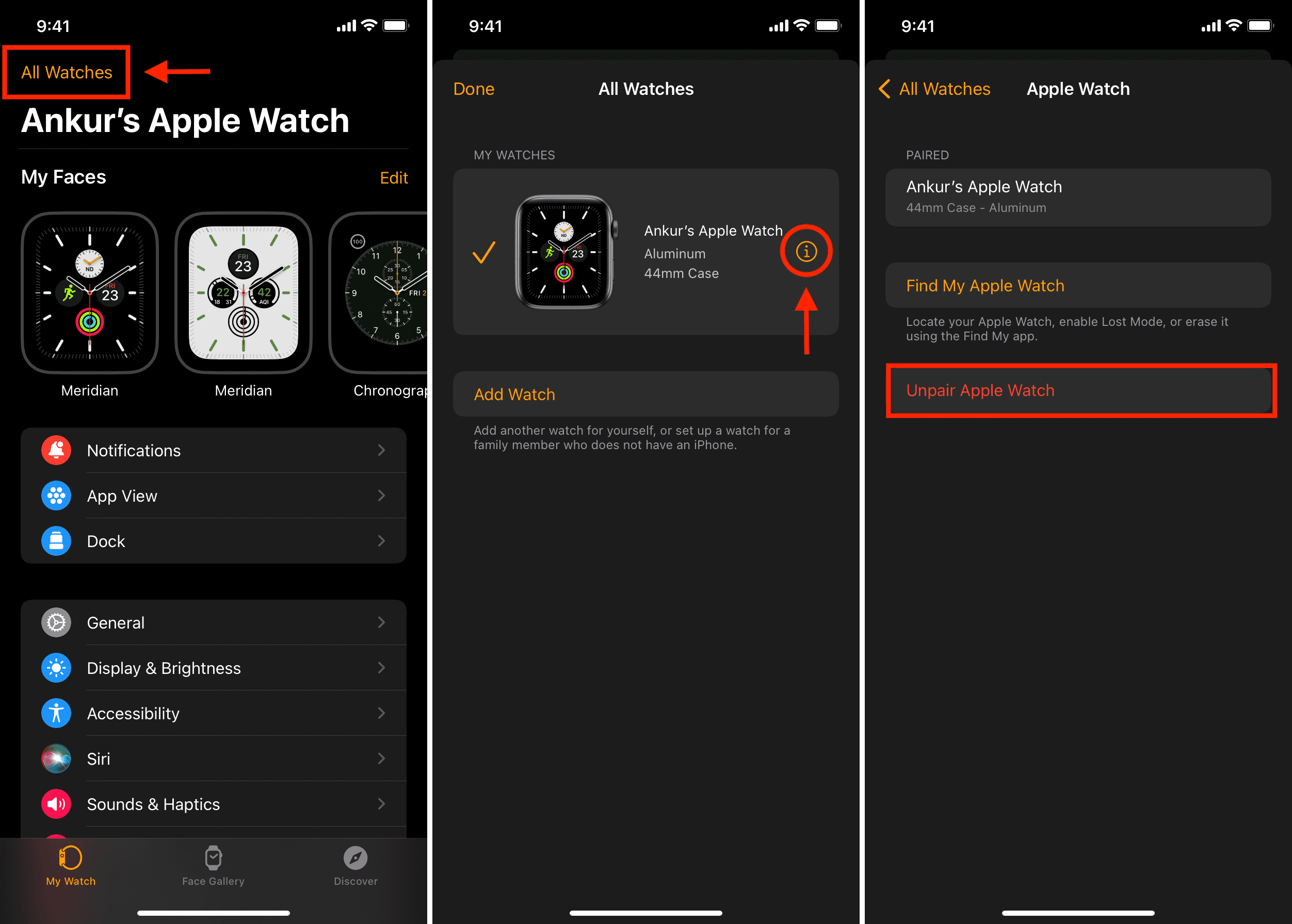 Annulla l'abbinamento dell'Apple Watch bloccato sul logo Apple