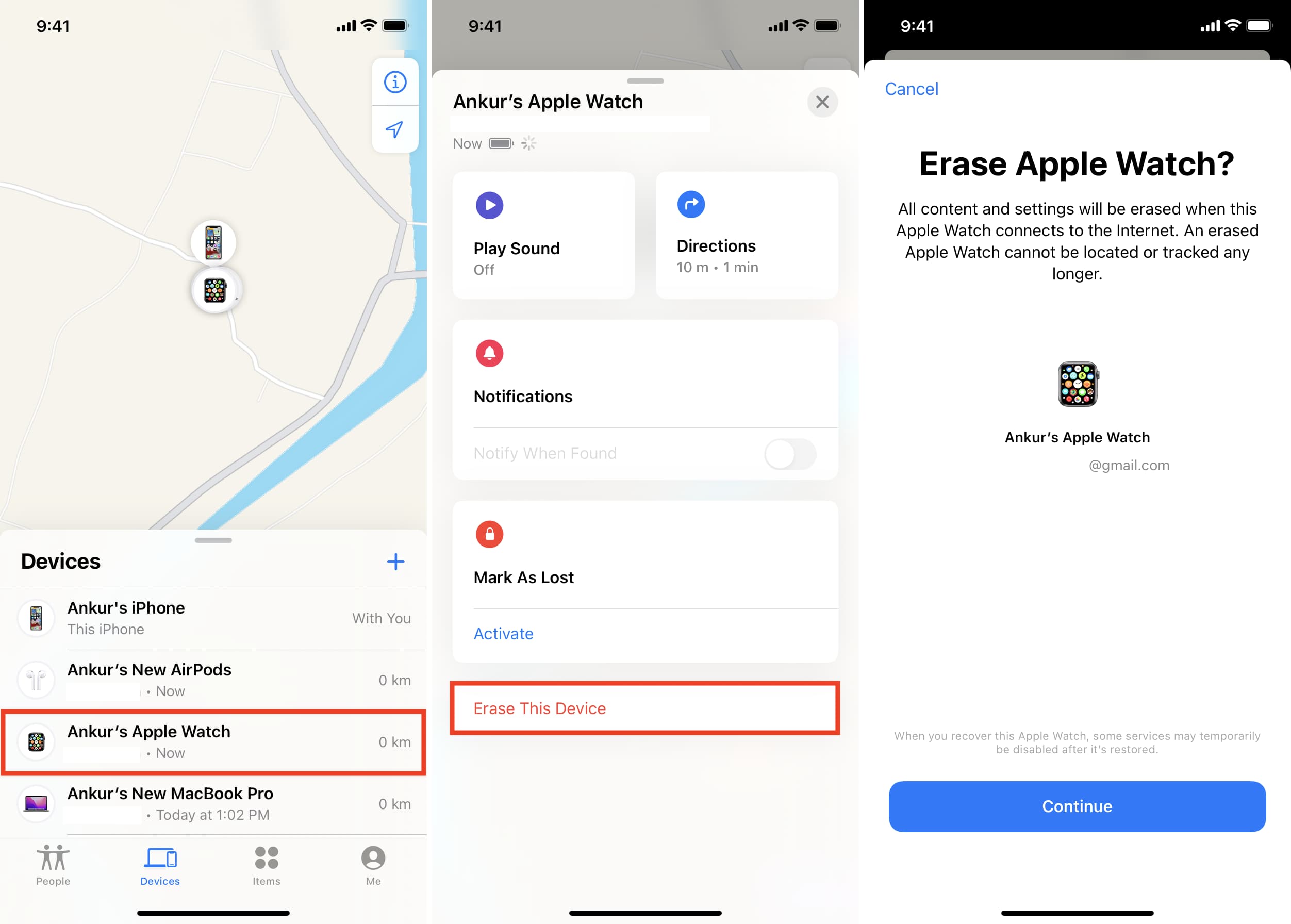 Cancella Apple Watch dall'app Trova la mia per riparare il logo Apple bloccato