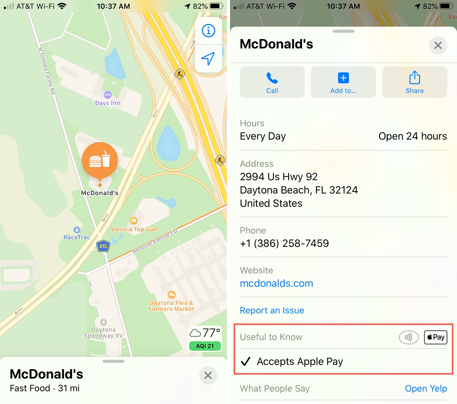 Mappe accetta Apple Pay iPhone