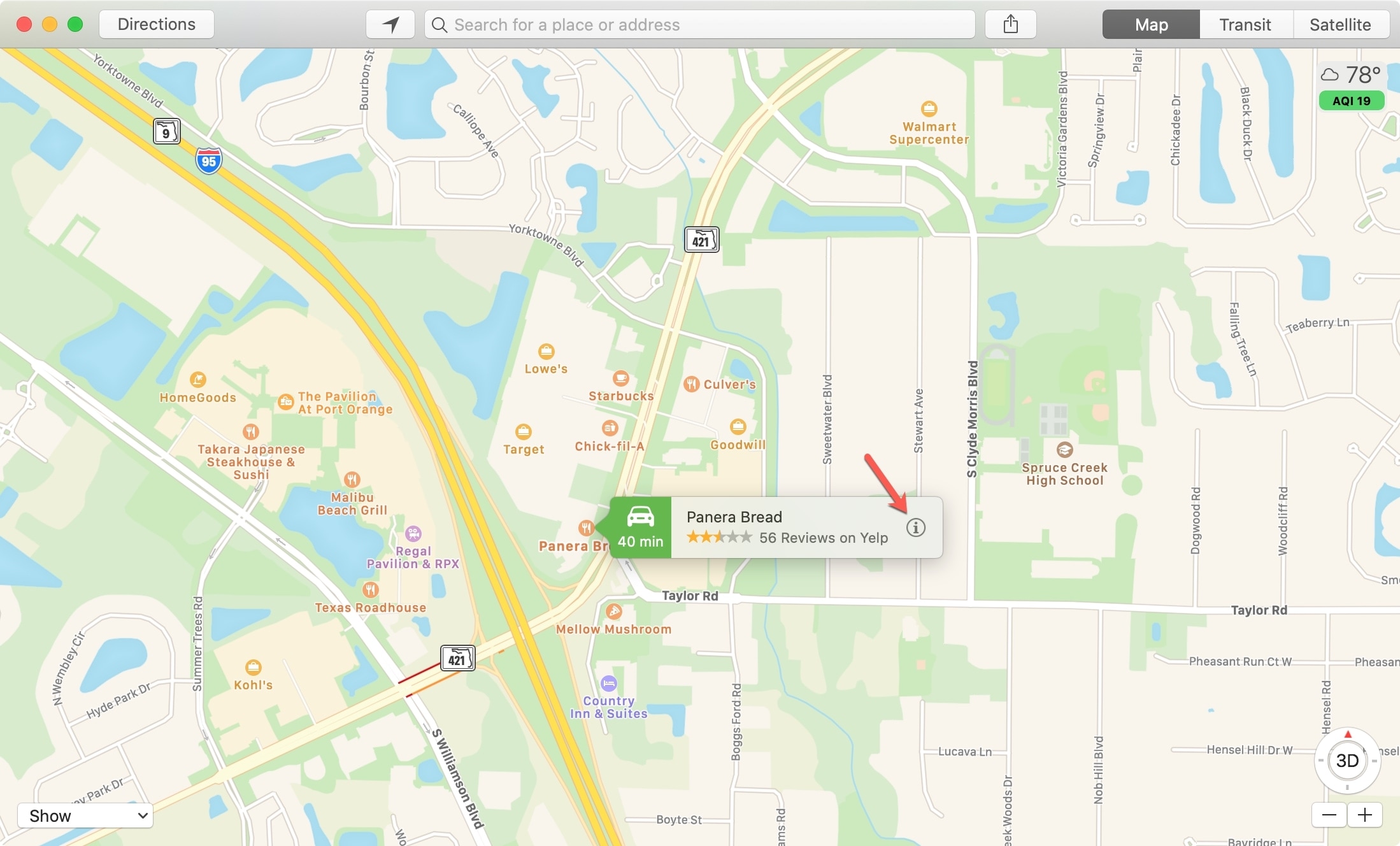 Mappe Informazioni sulla posizione Mac