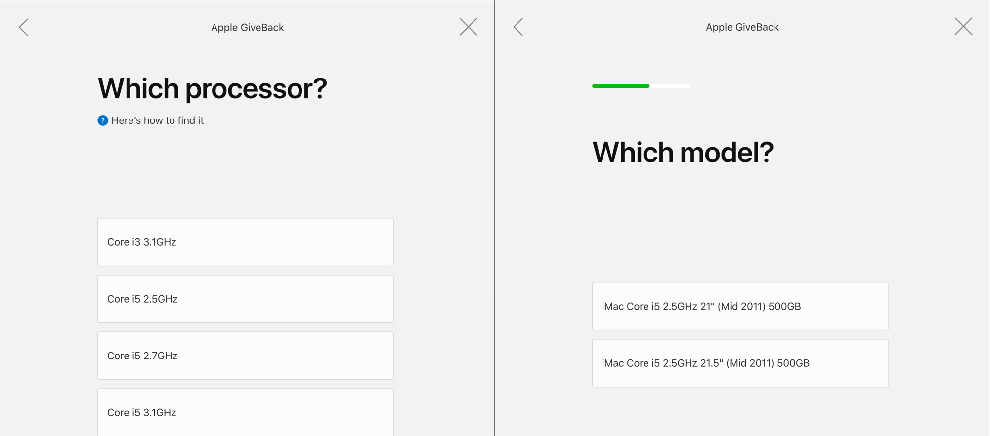 Domande di risposta di Apple GiveBack
