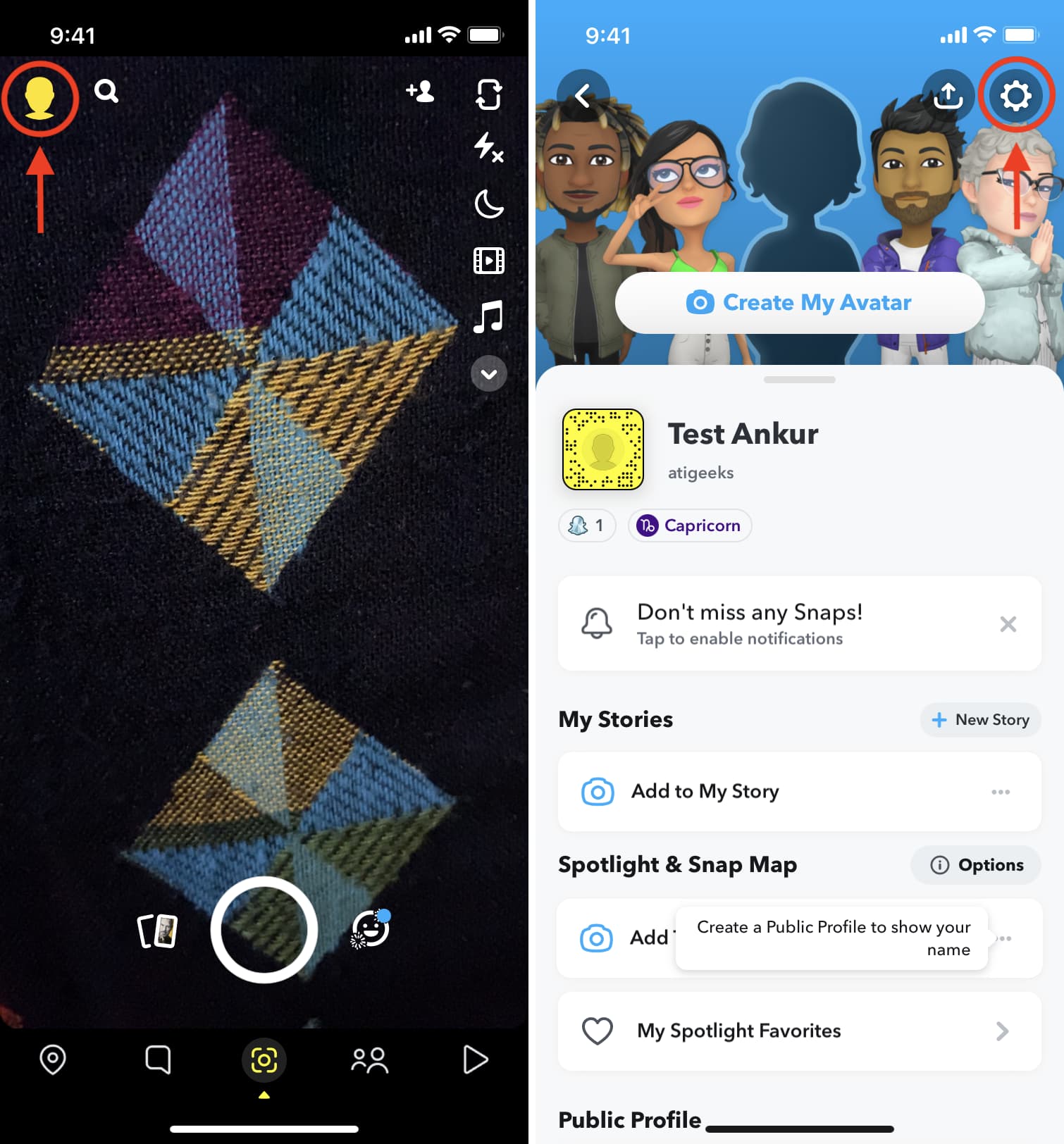 Vai alle impostazioni di Snapchat per disattivare o eliminare l'account