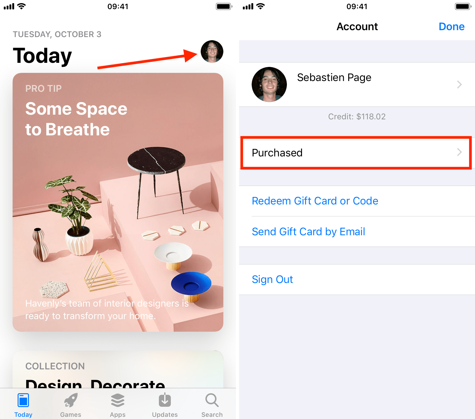Cronologia dei download dell'App Store nel tuo account