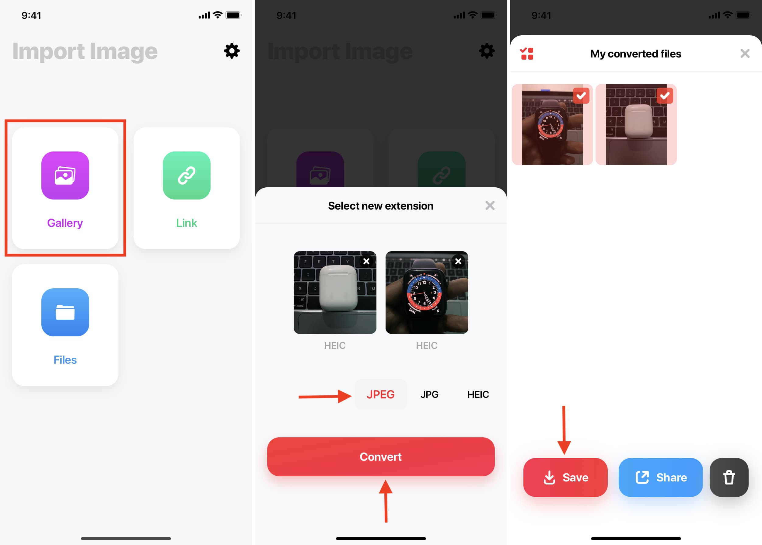 Converti HEIC in JPEG utilizzando l'app Image Converter
