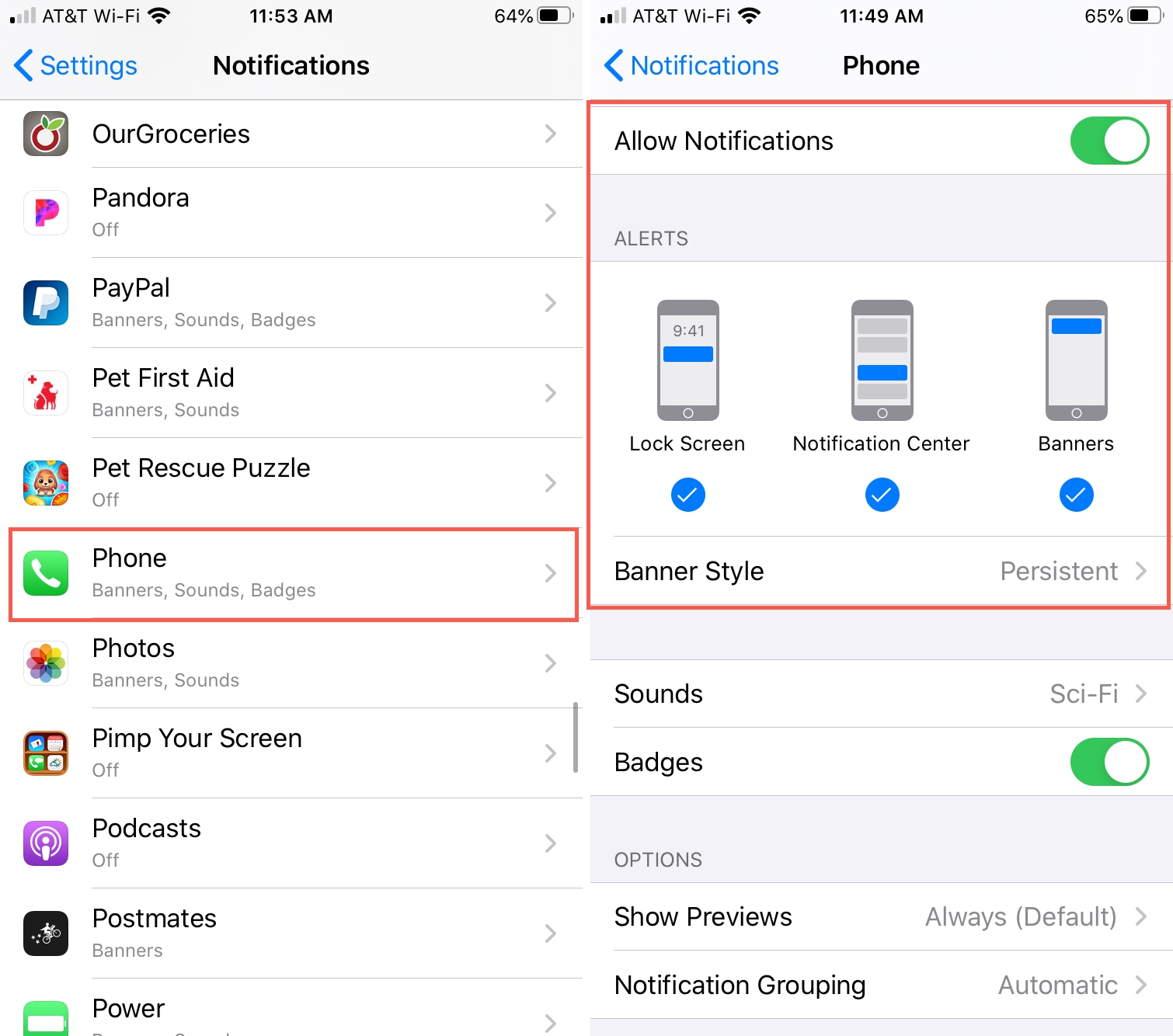 Notifiche iPhone App per telefono