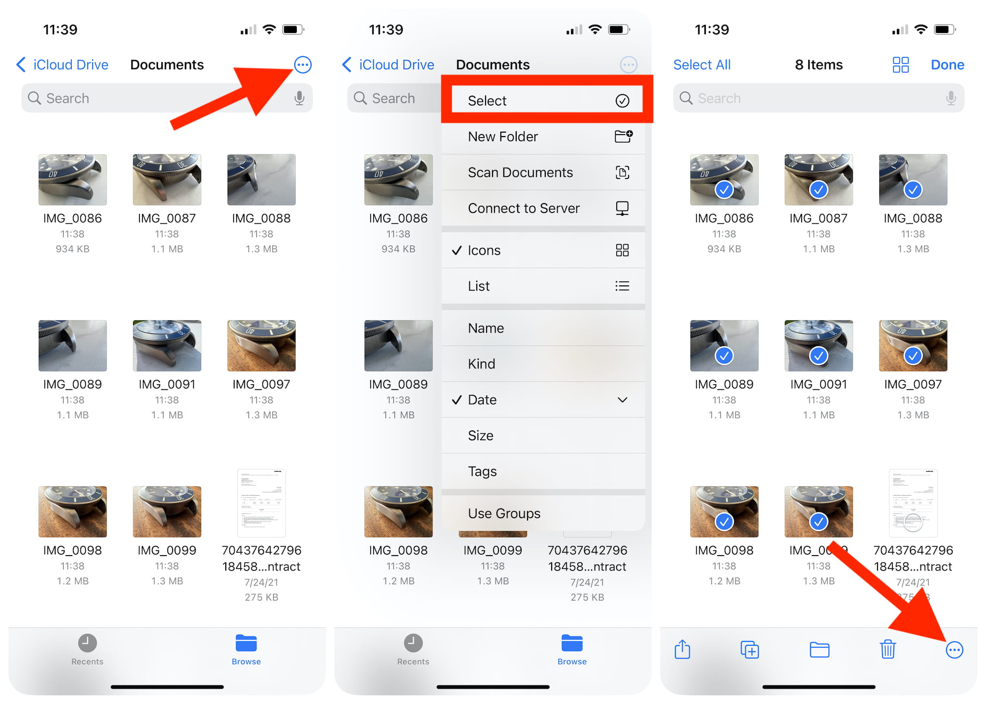 Seleziona le immagini da trasformare in PDF
