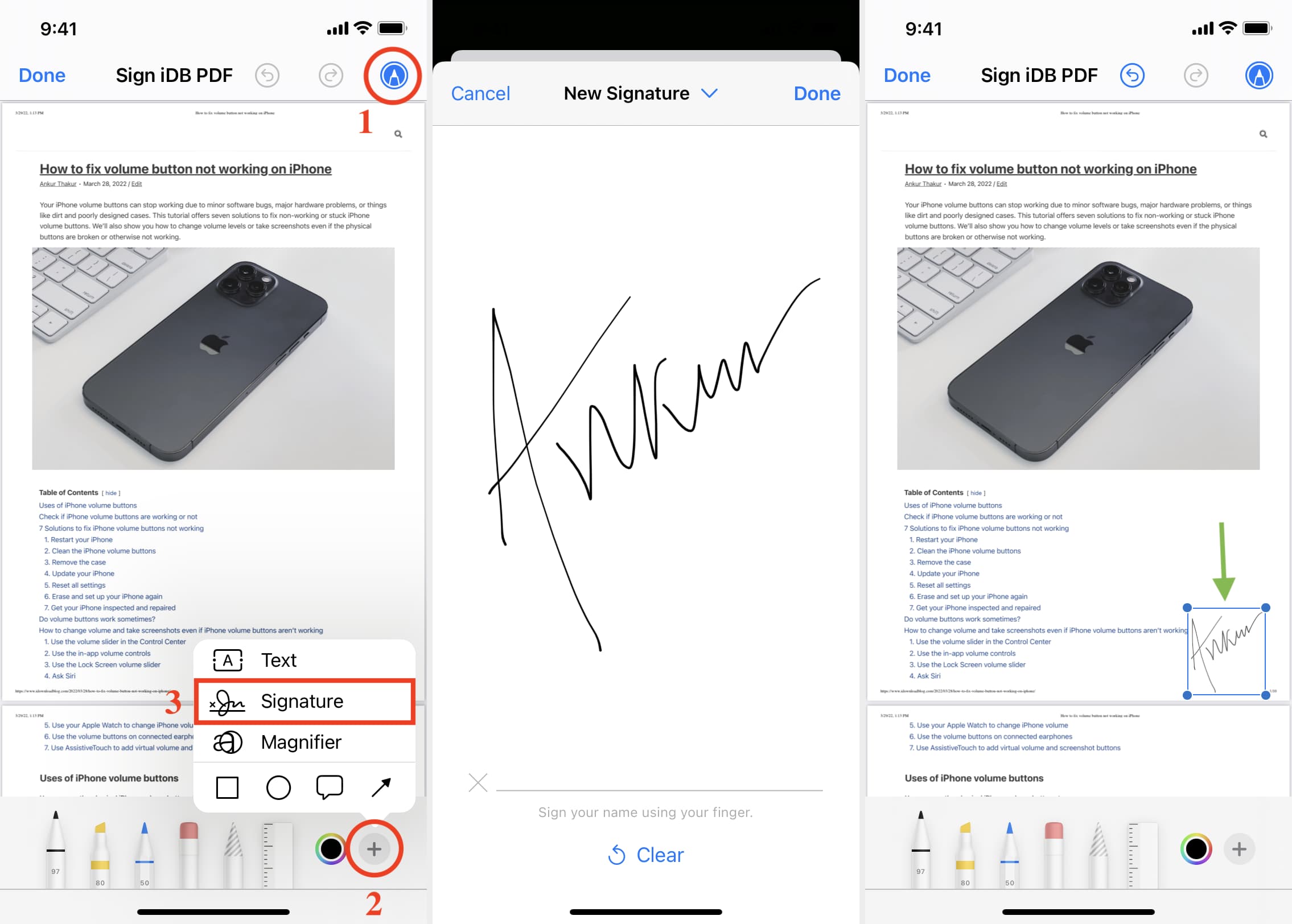 Firma un PDF usando Markup su iPhone
