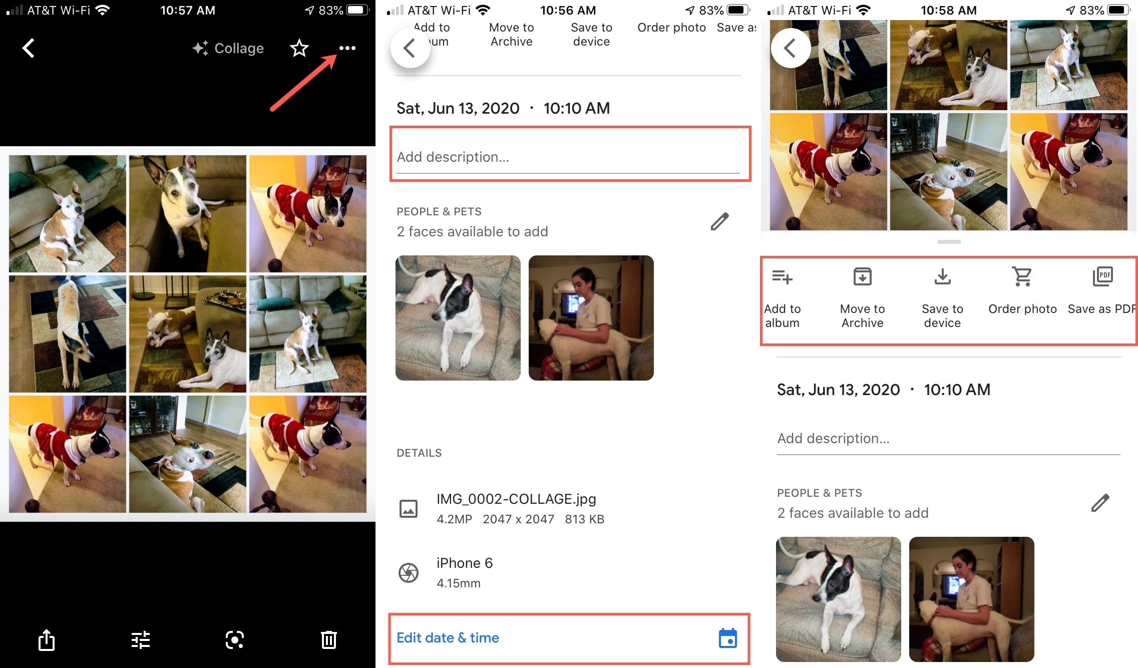Google Foto Modifica Collage Descrizione iPhone
