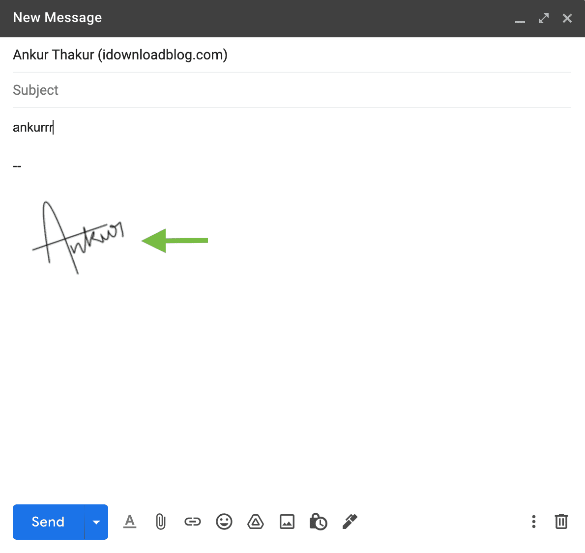 Email con immagine della firma autografa
