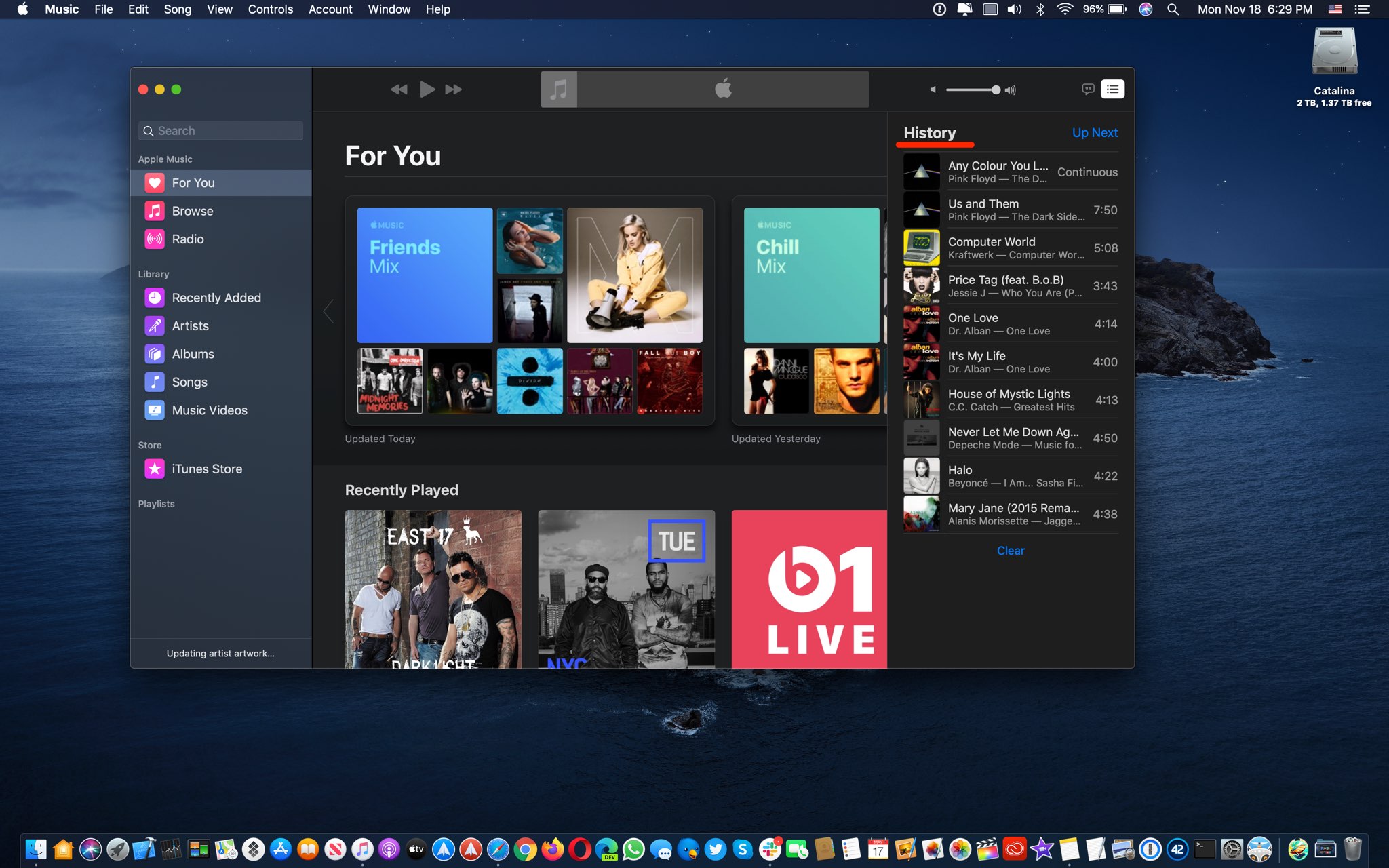 Cronologia di ascolto di Apple Music