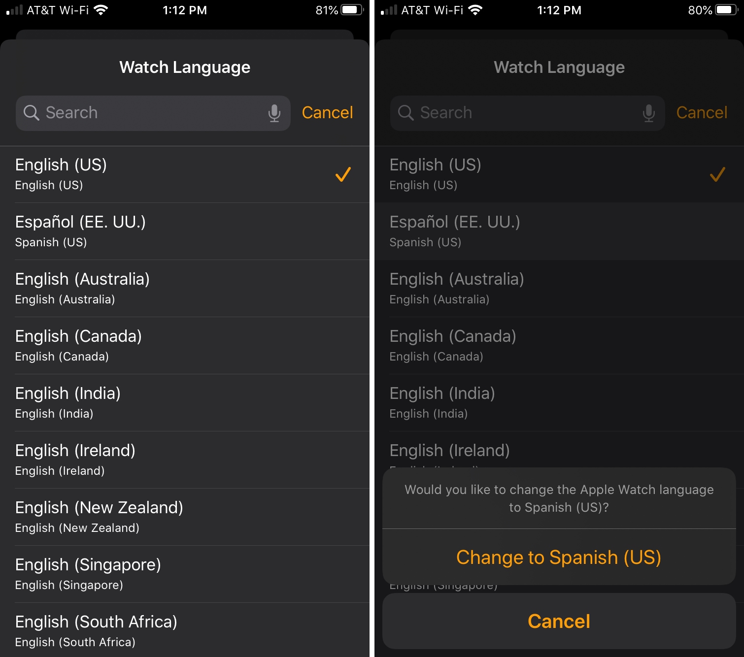 Guarda l'app Cambia lingua di visualizzazione