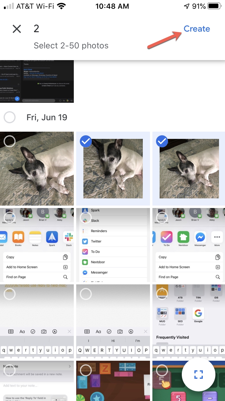 Google Foto Crea animazione iPhone