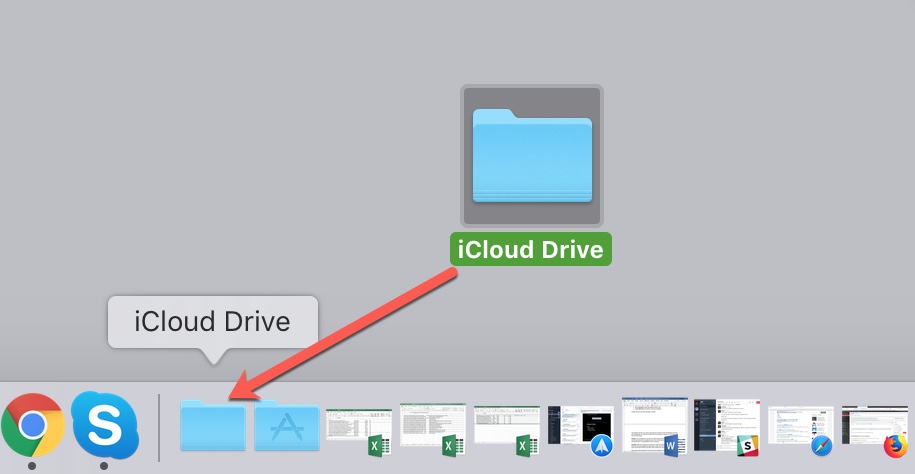 Trascina iCloud Drive sul Dock del Mac