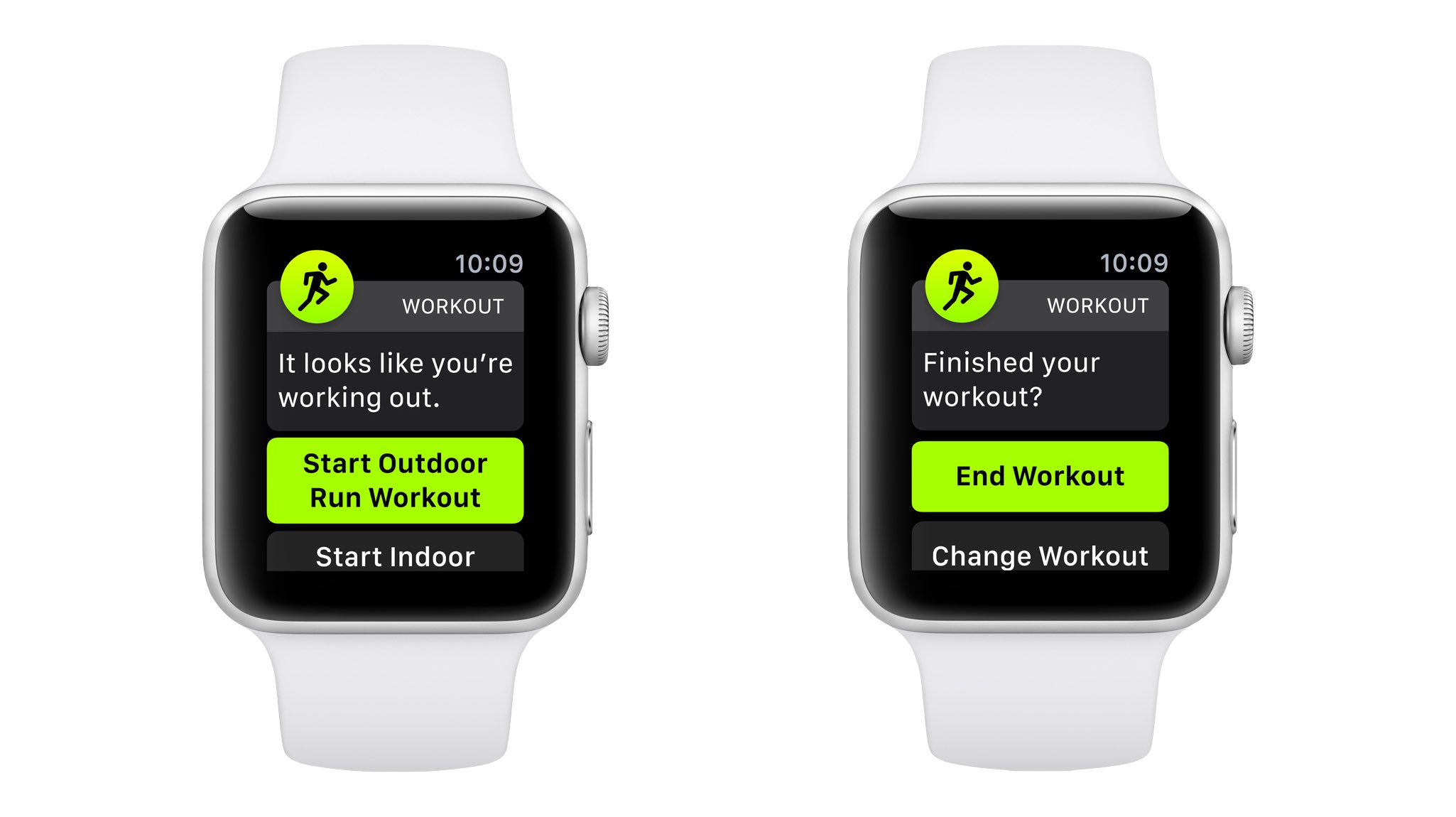 Promemoria di inizio e fine allenamento automatico mostrati su Apple Watch