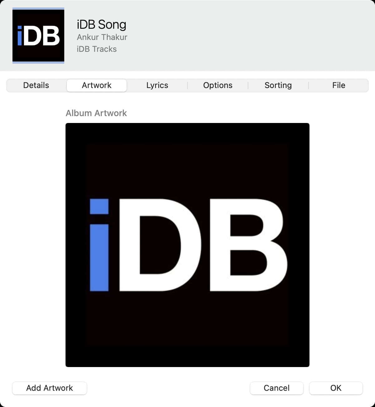 Grafica dell'album personalizzata aggiunta nell'app Mac Music