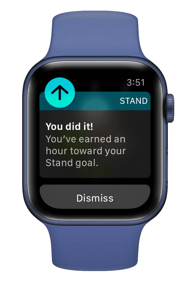 "Ce l'hai fatta!" notifica su Apple Watch