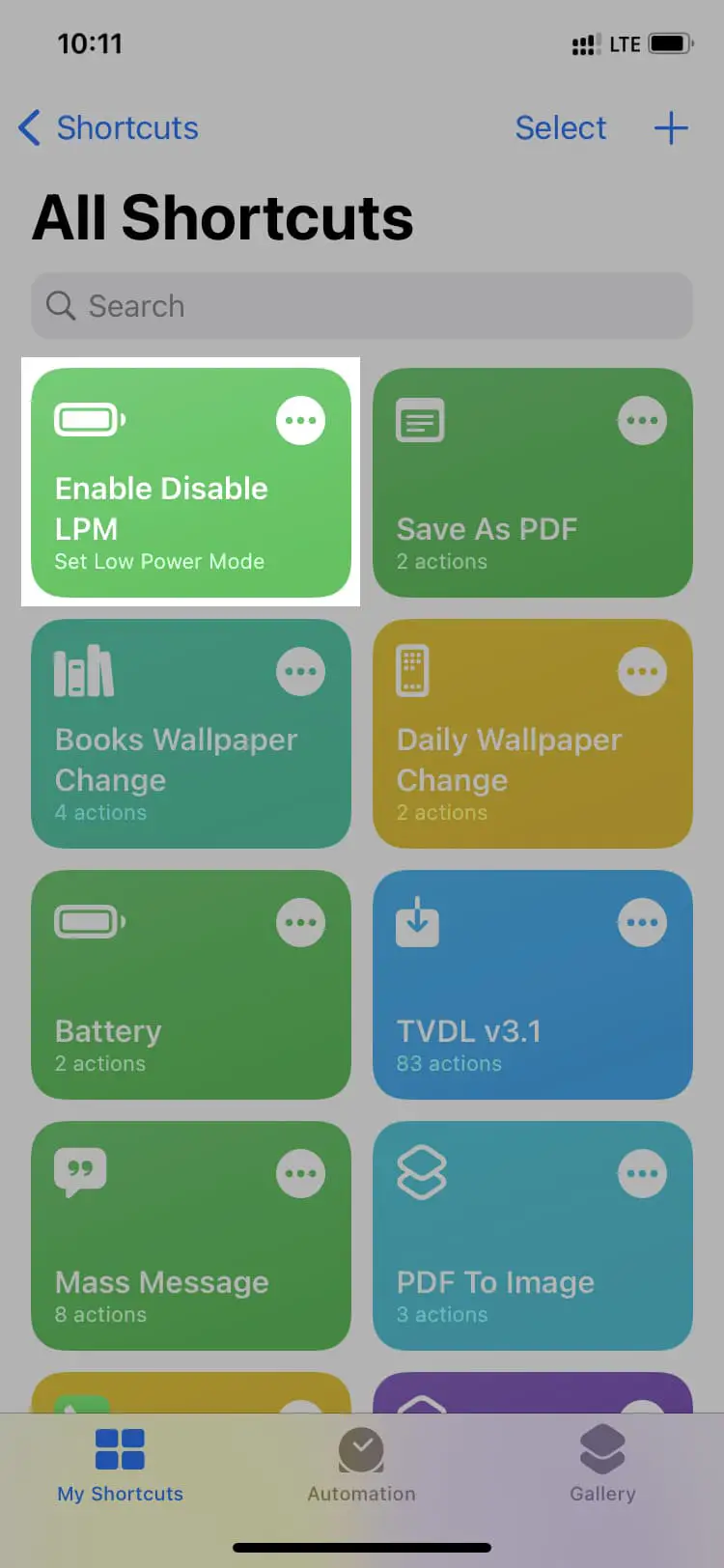 Usa la scorciatoia iOS per abilitare la modalità di risparmio energetico su iPhone