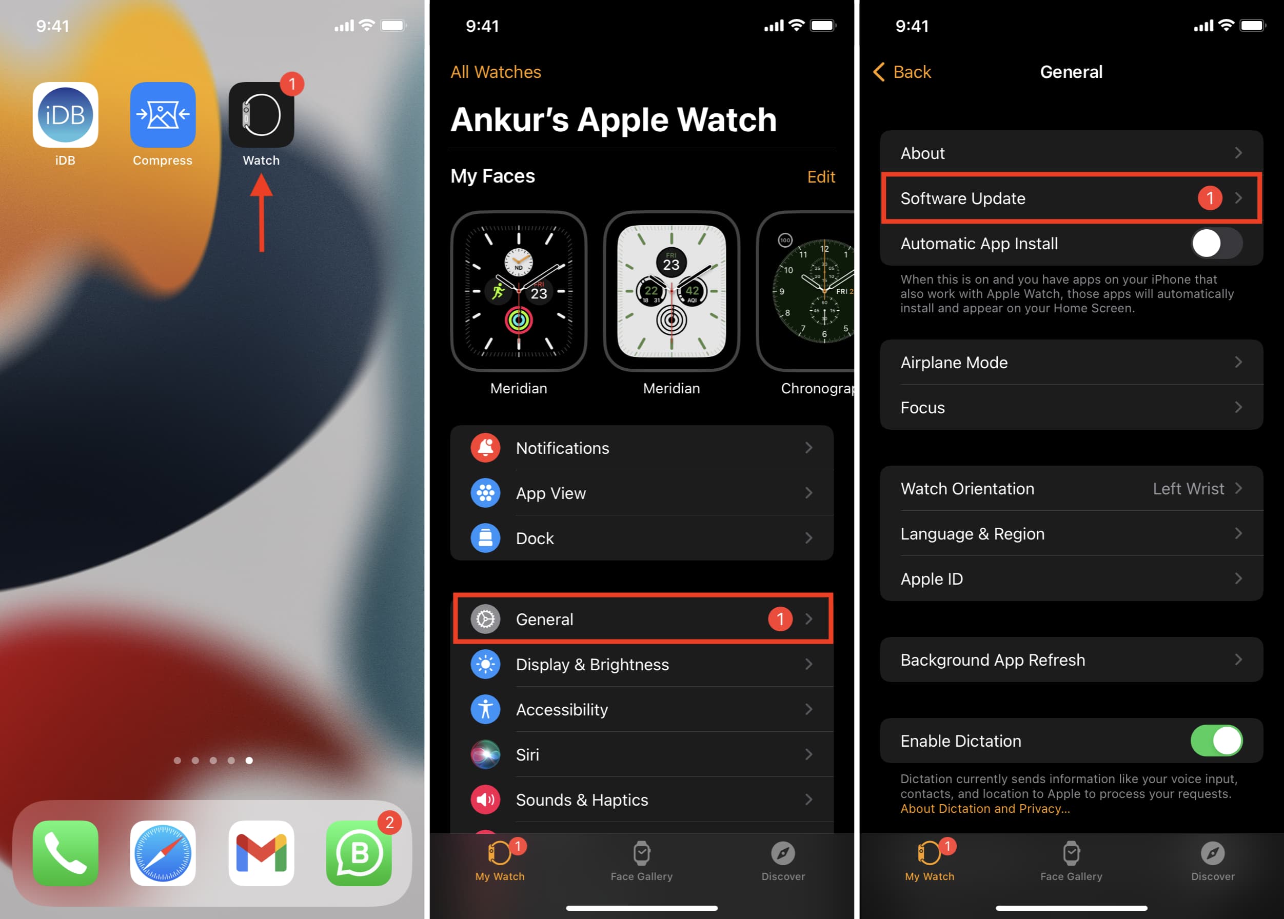 Aggiornamento software Guarda l'app