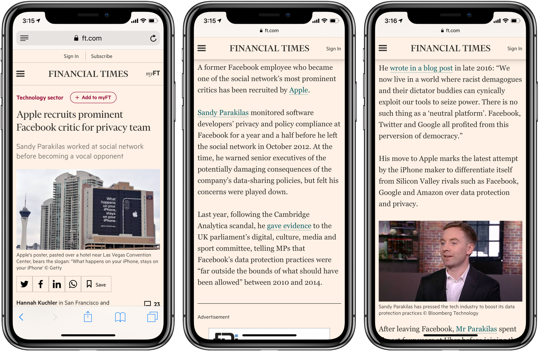 Come aggirare i paywall degli articoli: l'articolo completo sul Financial Times dopo aver eseguito la scorciatoia
