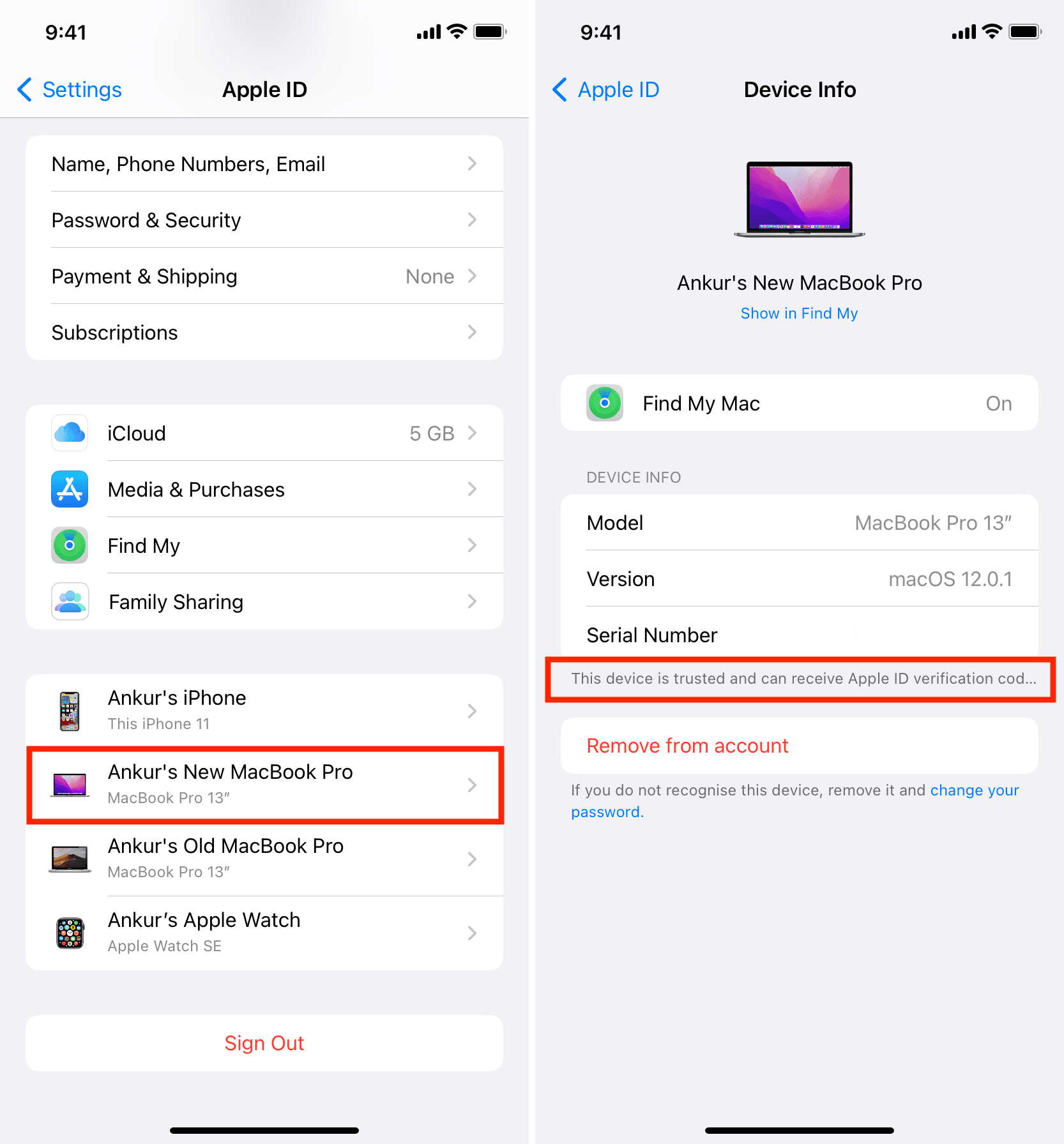 Questo dispositivo è affidabile e può ricevere codici di verifica a due fattori dell'ID Apple