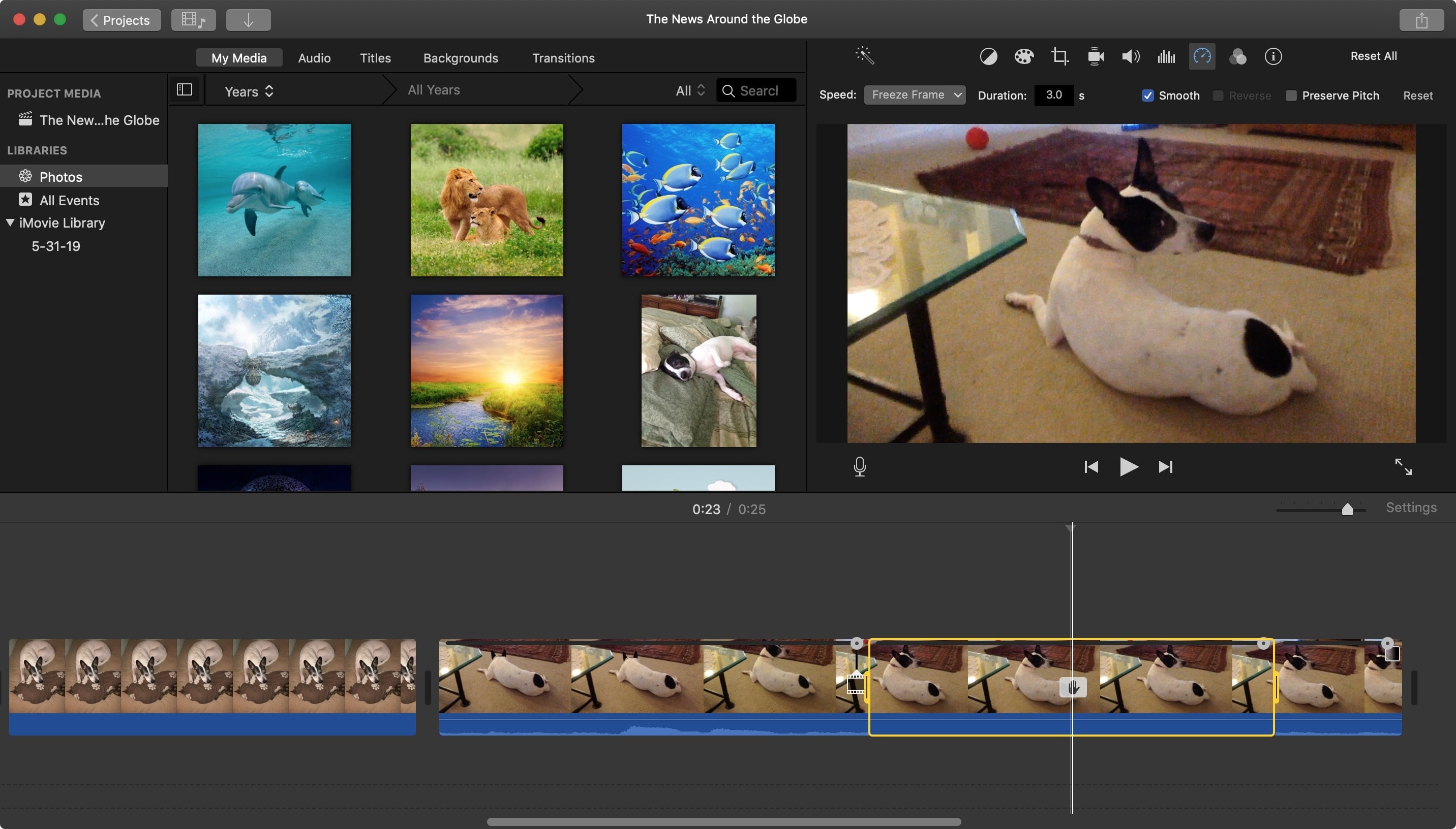 Blocca fotogramma iMovie Mac