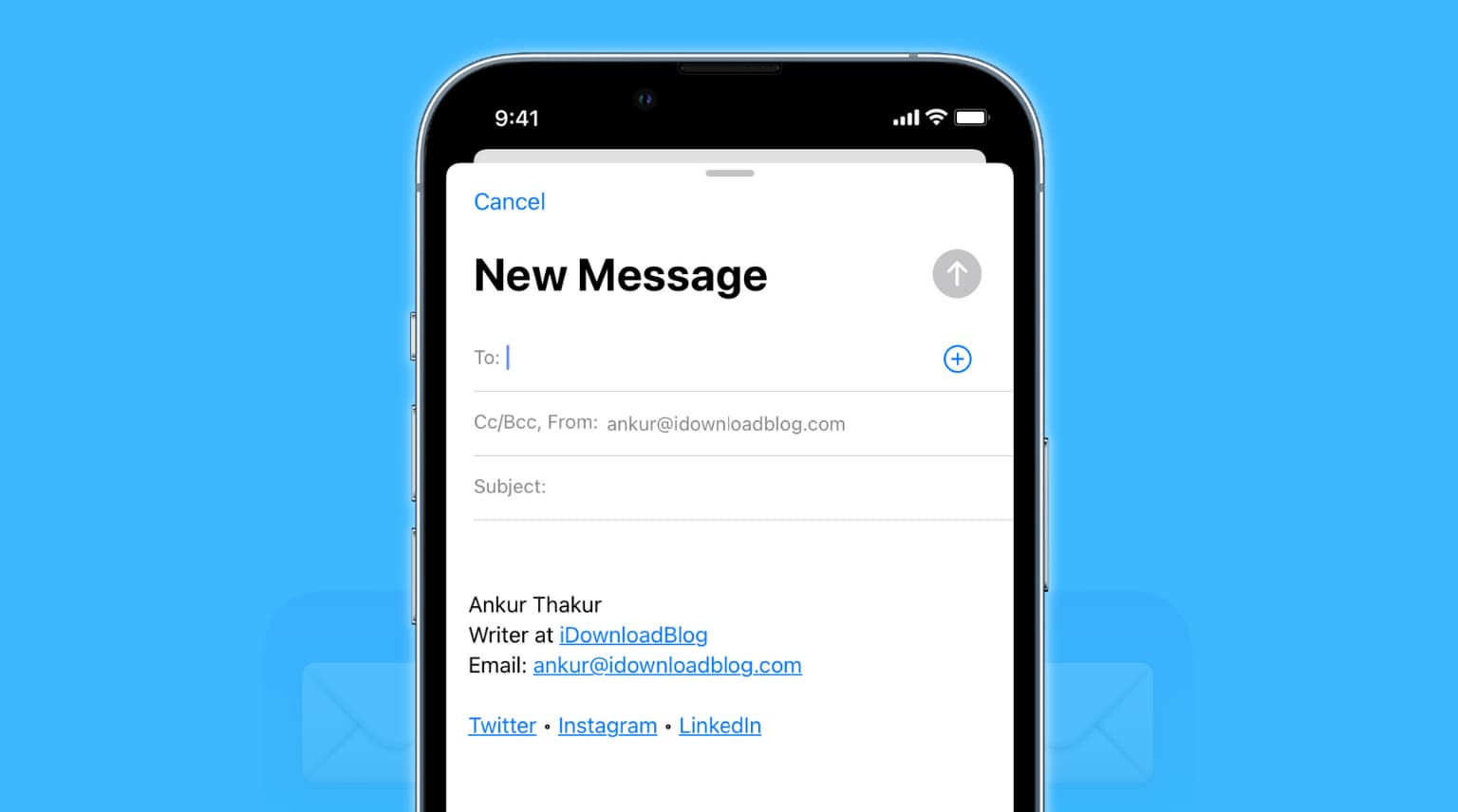 Firma HTML per l'app Mail su iPhone