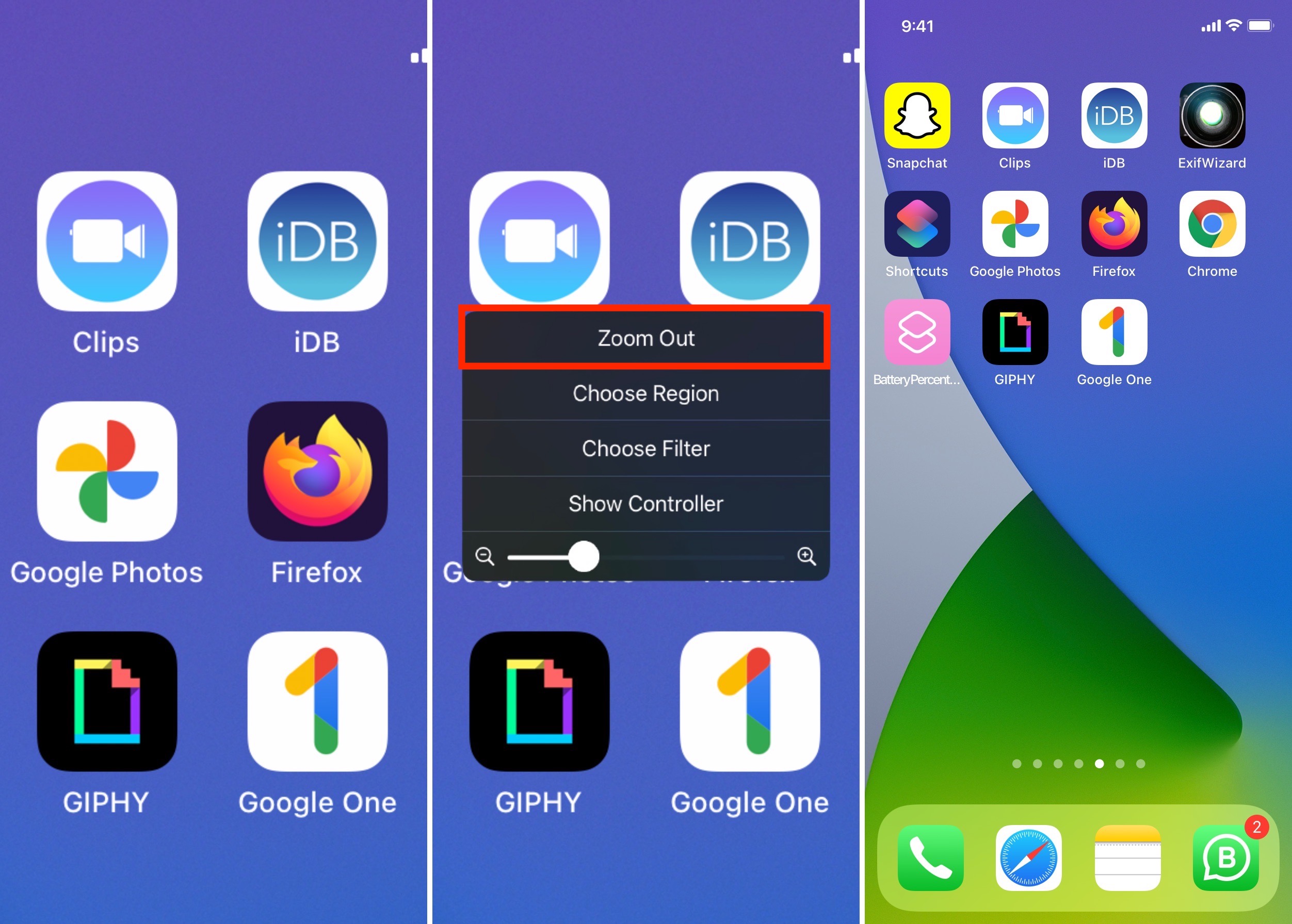 Tocca due volte con tre dita e tocca Rimpicciolisci per disattivare lo zoom dello schermo dell'iPhone