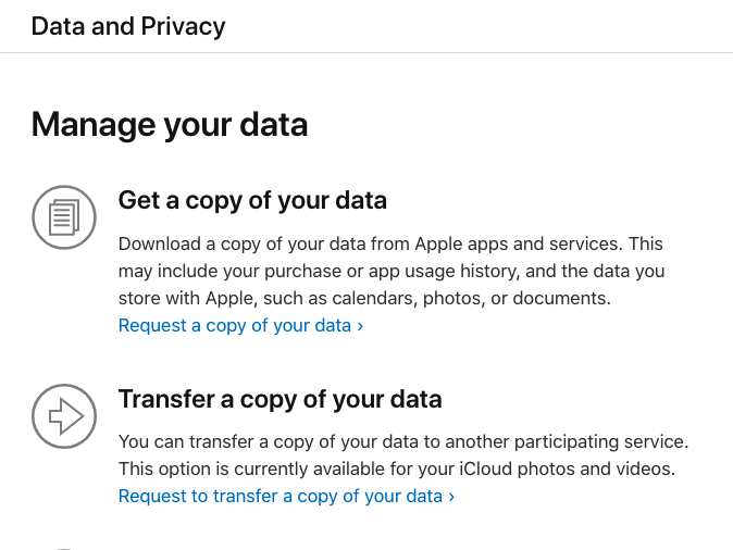 Dati e privacy Apple iCloud